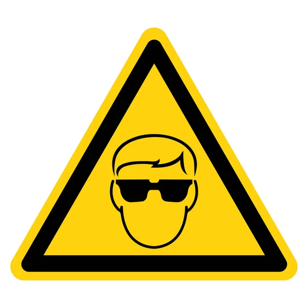 Ostrzeżenie Nosić okulary ochronne muszą być noszone Symbol znak, Wektor Ilustracja, Izolowane na białym tle etykiety. EPS 10 — Wektor stockowy