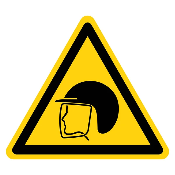 Varování nosit bezpečnostní přilba symbol, vektorové ilustrace, izolované na bílém pozadí štítek. Eps10 — Stockový vektor