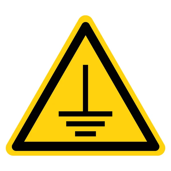 Warnung verbinden Sie ein Erdterminal mit dem Erdsymbolzeichen, Vektordarstellung, isoliert auf weißem Hintergrundschild. eps10 — Stockvektor