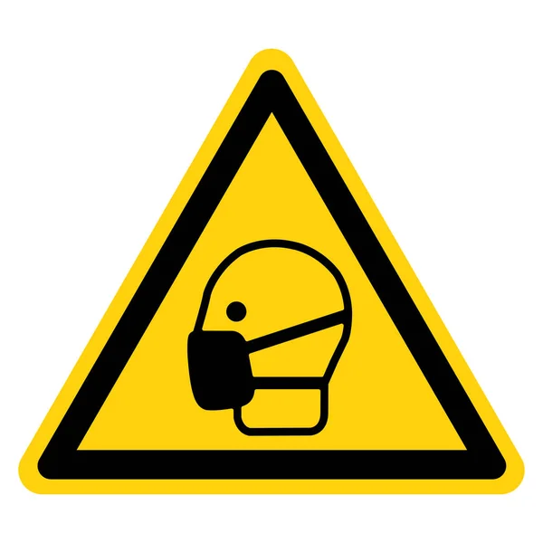 Avertissement Signe de symbole de masque d'usure, illustration vectorielle, isolé sur l'étiquette blanche de fond. PSE10 — Image vectorielle