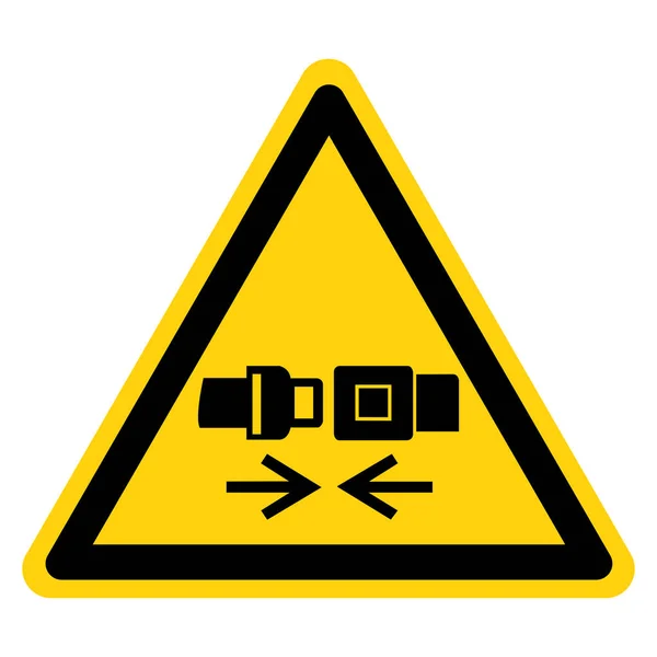 Aviso Use o sinal do símbolo da correia de segurança, ilustração do vetor, isolado na etiqueta de fundo branca. EPS10 — Vetor de Stock