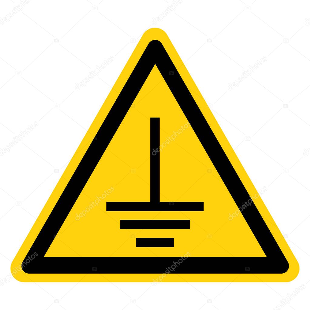 Warning Connect An Earth Terminal To The Ground Symbol Sign,Vector Illustration, Isolated On White Background Label. EPS10