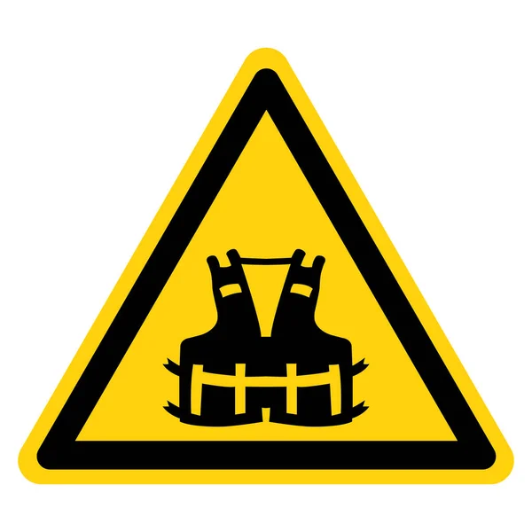 Avertissement Veste de sauvetage Symbole Signe, Illustration vectorielle, Isoler sur l'étiquette de fond blanc .EPS10 — Image vectorielle