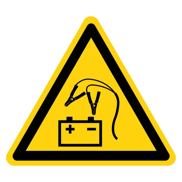 Sinal do símbolo da área de carregamento da bateria de advertência, ilustração do vetor, isolado na etiqueta de fundo branca .EPS10 — Vetor de Stock