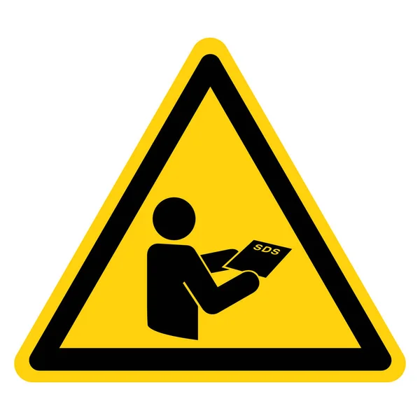Uyarı: Sds Sayfa Sembol İşareti, Vektör İllüstrasyonu, Beyaz Arkaplan Etiketinde İzole Edilmiş. Bölüm 10 — Stok Vektör