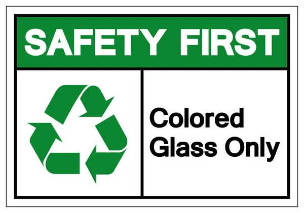 Sicherheit erstes farbiges Glas nur Symbolschild, Vektorabbildung, isoliert auf weißem Hintergrundetikett .eps10 — Stockvektor