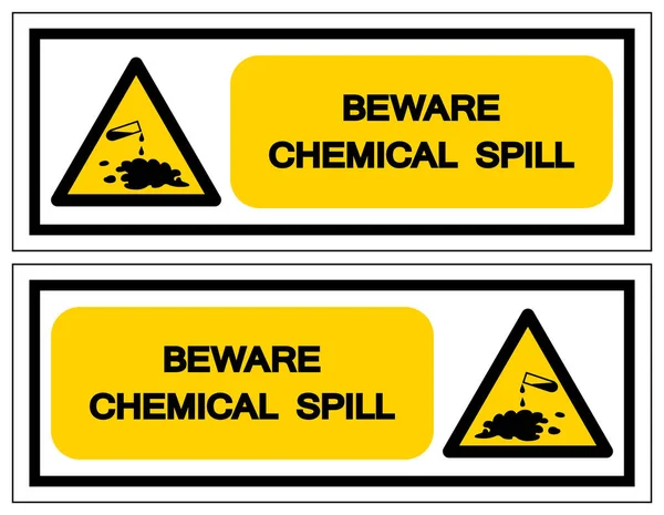 Остерегайтесь символа разлива химикатов, векторной иллюстрации, изоляции на белом фоне этикетки .EPS10 — стоковый вектор