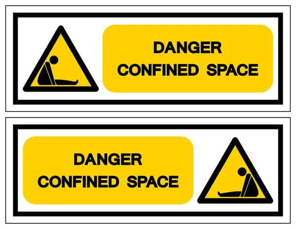 Небезпека Знак обмеженого простору, Векторна ілюстрація, Ізолят на білому тлі етикетки. ЕПС10 — стоковий вектор