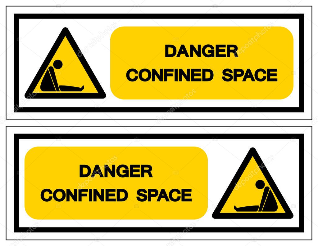 Danger Confined Space Symbol Sign, Vector Illustration, Isolate On White Background Label. EPS10 