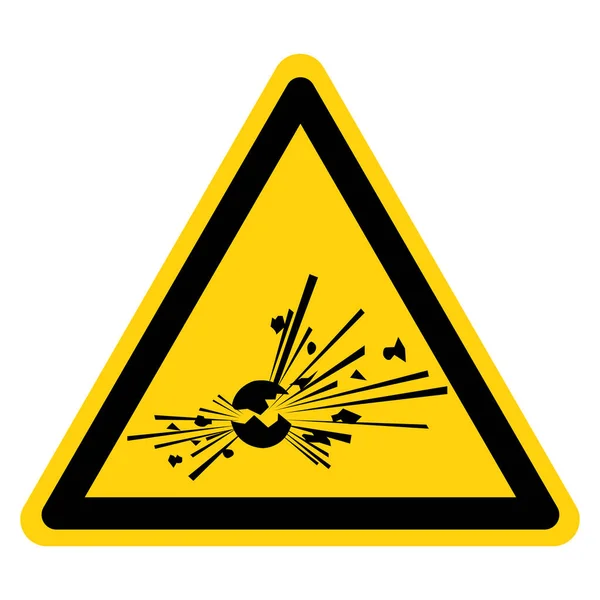爆発的な記号記号の警告、ベクトルイラスト、白の背景ラベル上の分離。EPS10 — ストックベクタ