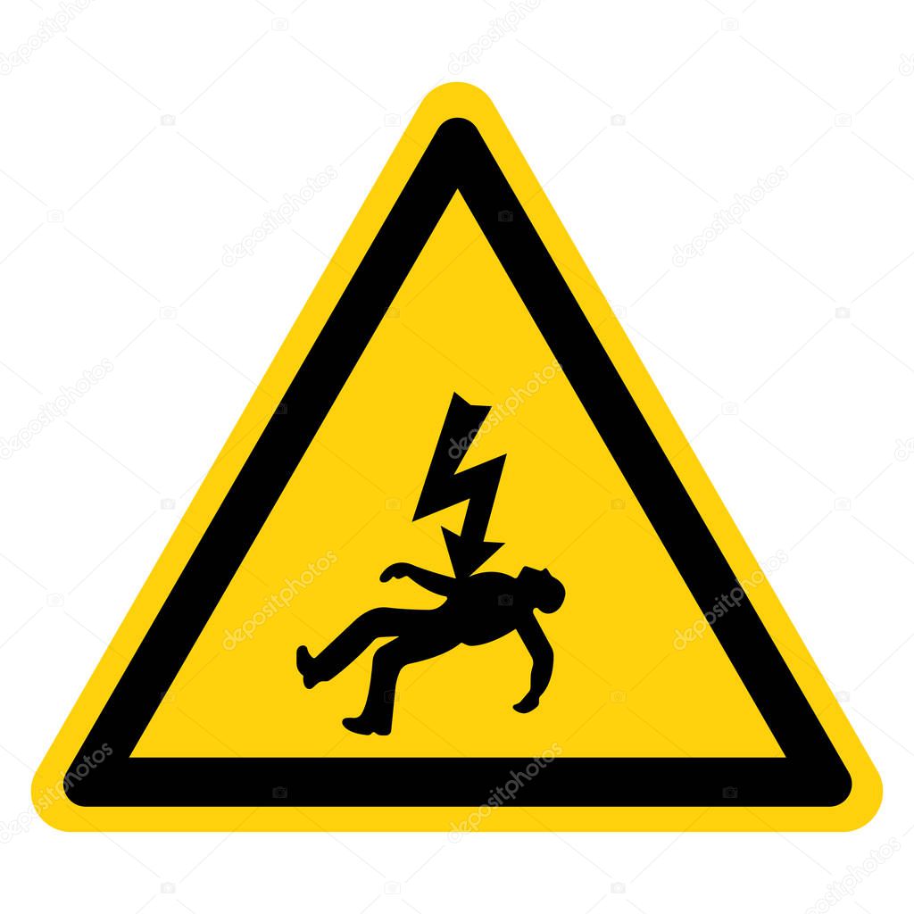 Warning Electrocution Risk Symbol Sign, Vector Illustration, Isolated On White Background Label .EPS10 