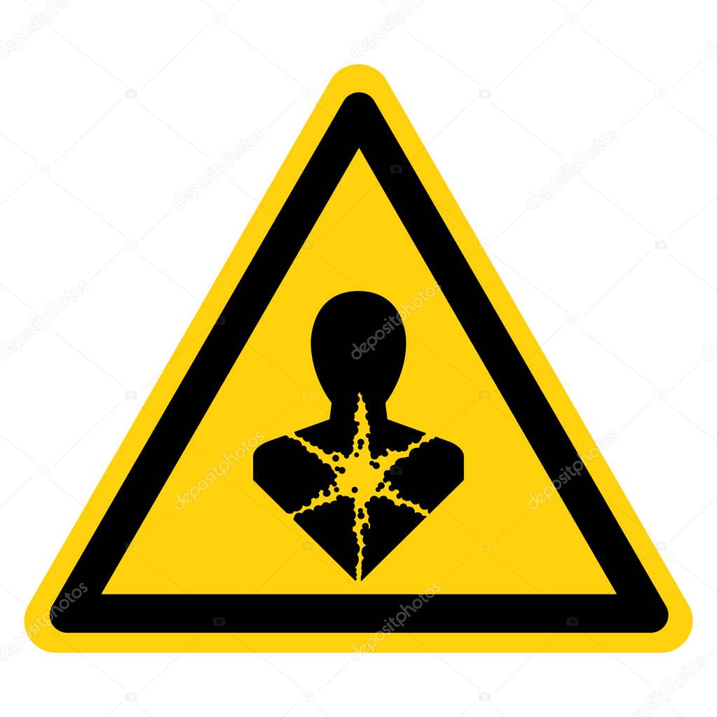 Warning Longer Term Health Hazard,GHS Hazard Pictogram, Vector Illustration, Isolate On White Background Label .EPS10 