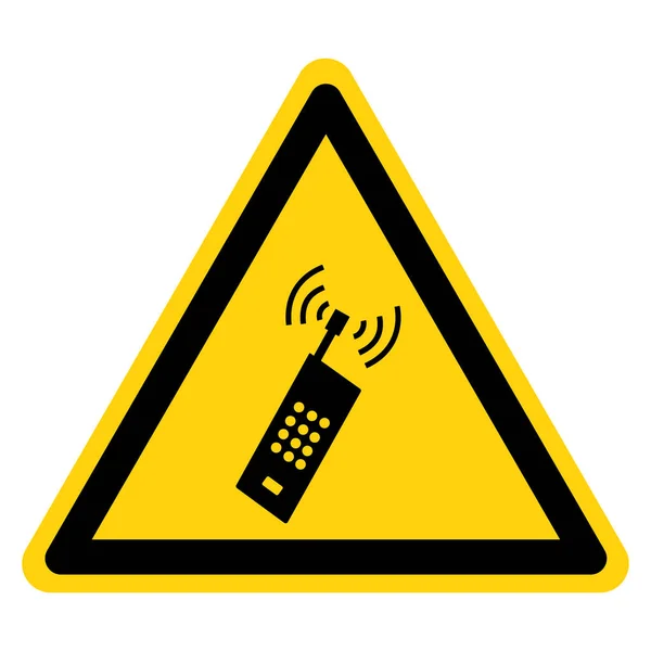 Uyarı: Etkin Cep Telefonu Sembol İşareti, Vektör İllüstrasyonu, Beyaz Arkaplan Simgesinde İzole Edilme. Bölüm 10 — Stok Vektör