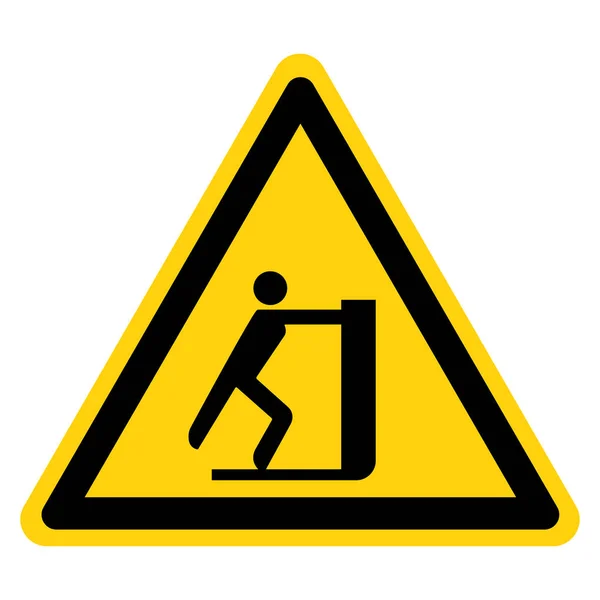 Advertencia No empujar signo de símbolo, ilustración de vectores, aislar en la etiqueta de fondo blanco .EPS10 — Vector de stock