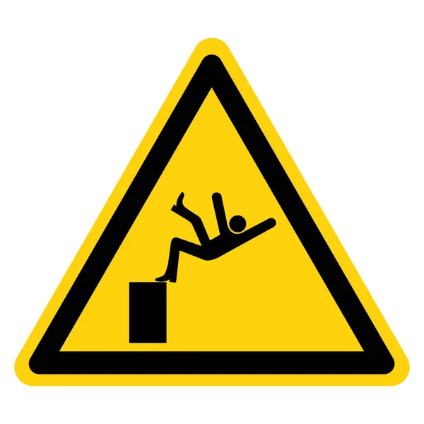 Символический знак "Опасность падения", векторная иллюстрация, изоляция на белом фоне. S10 — стоковый вектор