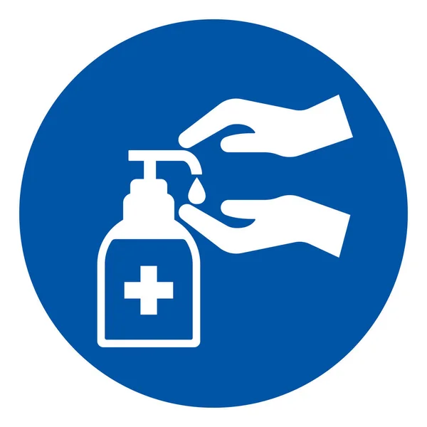 Silakan Gunakan Simbol Tangan Sanitiser Ilustrasi Vektor Isolasi Pada Label - Stok Vektor