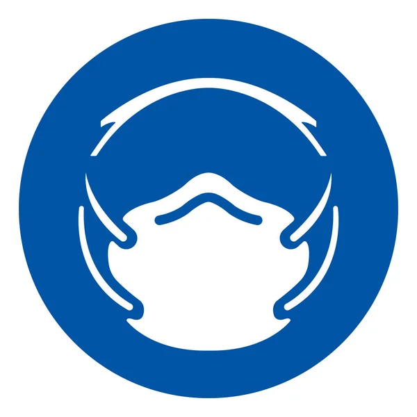 Señal Símbolo Protección Máscara Polvo Ilustración Vectorial Aislamiento Etiqueta Fondo — Vector de stock
