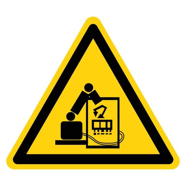 Advertencia Cuidado Con Signo Símbolo Robot Ilustración Vectores Aislamiento Etiqueta — Vector de stock