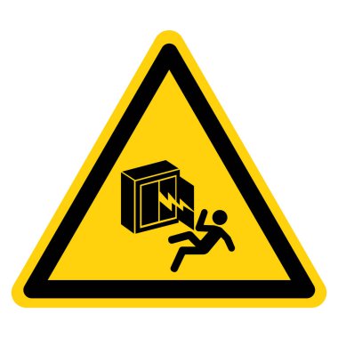 Tehlikeli Yüksek Voltaj Sembol İşareti, Vektör İllüstrasyonu, Beyaz Arkaplan Etiketinde İzolasyon. EPS10 