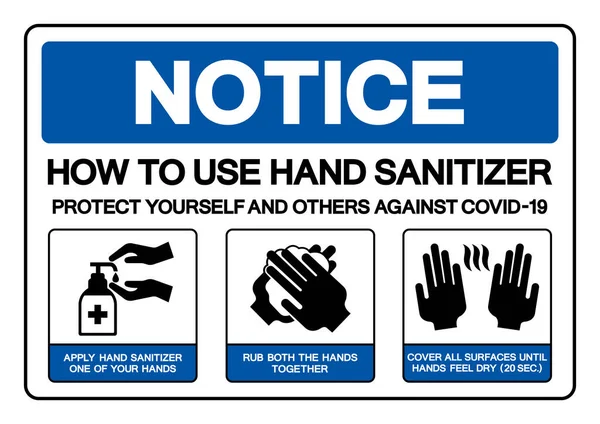 Avis Comment Utiliser Désinfectant Pour Les Mains Protégez Vous Vous — Image vectorielle