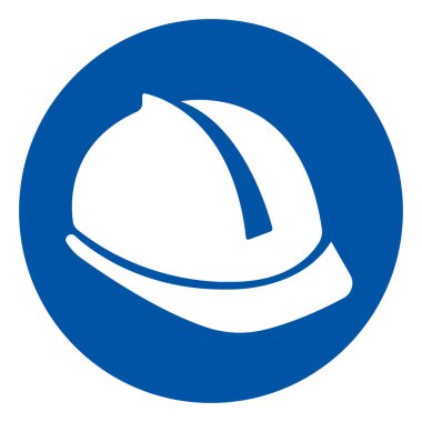 Aşınma Kafa Koruma Sembol İşareti,Vektör İllüstrasyon, Beyaz Arka Plan Etiketi Üzerine İzole. Eps10 