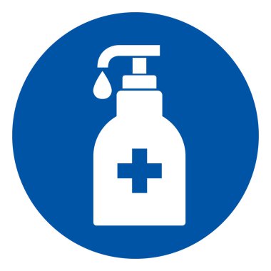 Dezenfekte Sembolü İşareti, Vektör İllüzyonu, Beyaz Arkaplan Etiketinde İzole Edilme. EPS10