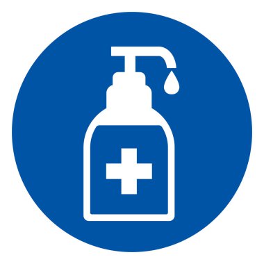 Dezenfekte Sembolü İşareti, Vektör İllüzyonu, Beyaz Arkaplan Etiketinde İzole Edilme. EPS10 