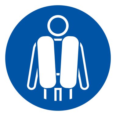 Life Jacket için Sembol İşareti, Vektör İllüstrasyonu, Beyaz Arkaplan Etiketinde İzolasyon. EPS10 
