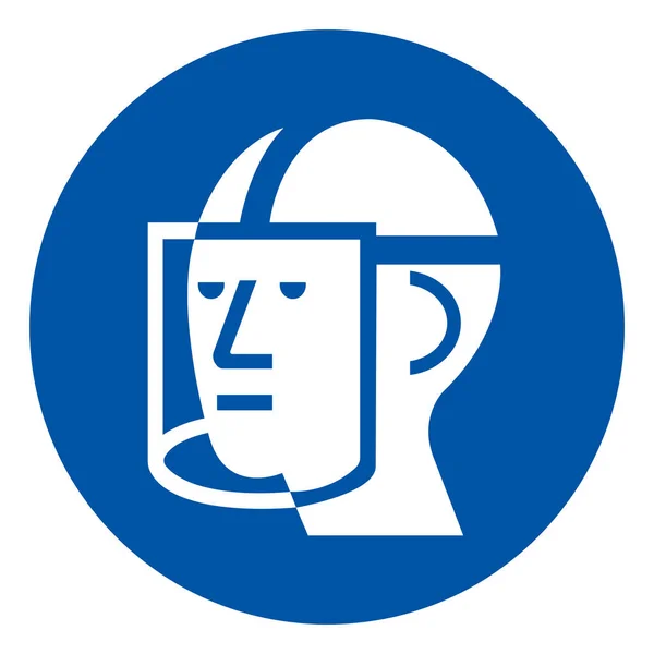 Signe Symbole Bouclier Facial Usure Illustration Vectorielle Isolement Sur Étiquette — Image vectorielle