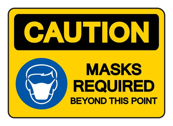 마스크 Caution Mask Required Point Symbol Sign Vector Illustration Isolated — 스톡 벡터