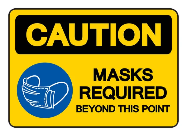 마스크 Caution Mask Required Point Symbol Sign Vector Illustration Isolated — 스톡 벡터