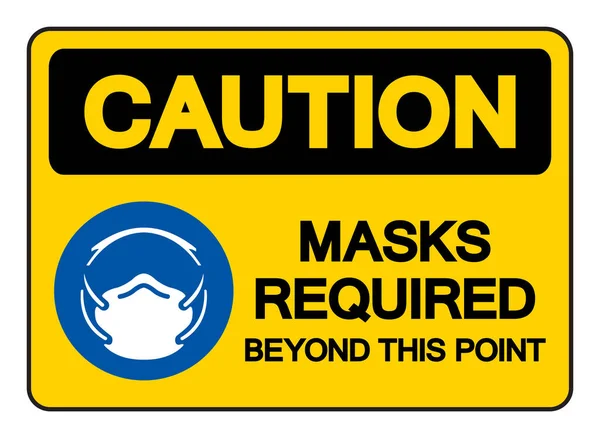 마스크 Caution Mask Required Point Symbol Sign Vector Illustration Isolated — 스톡 벡터