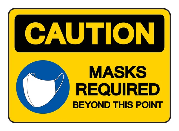 마스크 Caution Mask Required Point Symbol Sign Vector Illustration Isolated — 스톡 벡터