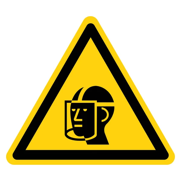 Warning Wear Face Shield Symbol Sign Vector Illustration Isolate White — Stock Vector