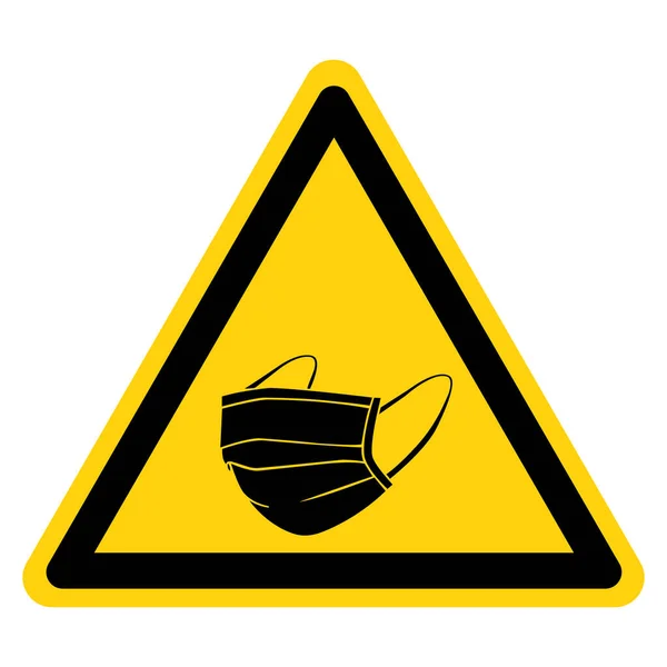 Warning Wear Face Mask Should Worn Symbol Sign Vector Illustration — Stock Vector