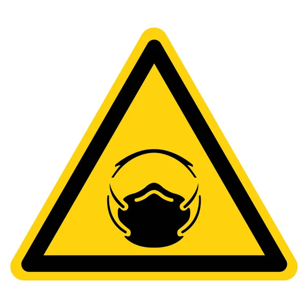 Warning Wear Dust Mask Protection Symbol Sign Vector Illustration Isolate — Stock Vector