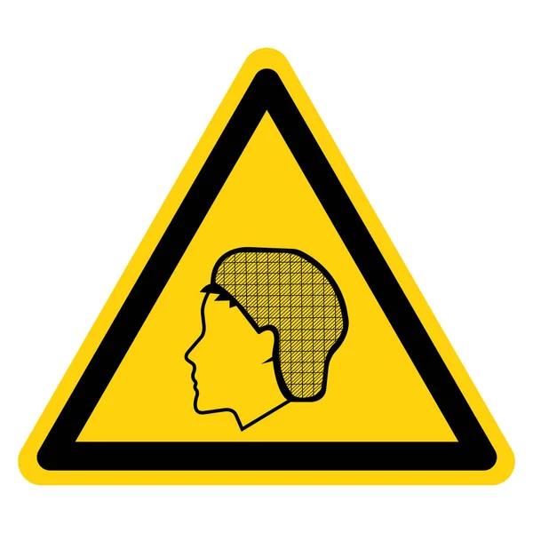 Warning Wear Hair Net Symbol Sign Vector Illustration Isolate White — Stock Vector