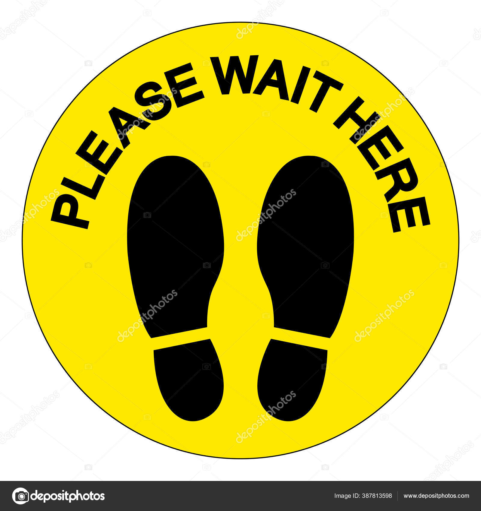 Please Wait Here Maintain Social Distancing Symbol Vector