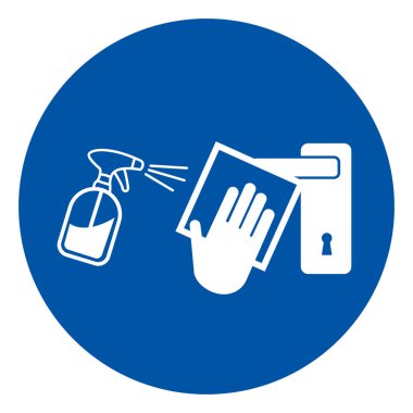 Temiz Yüksek Dokunmatik Yüzey: Covid-19 Sembol İşareti, Vektör İllüzyonu, Beyaz Arkaplan Etiketinde İzolasyon .EPS10 