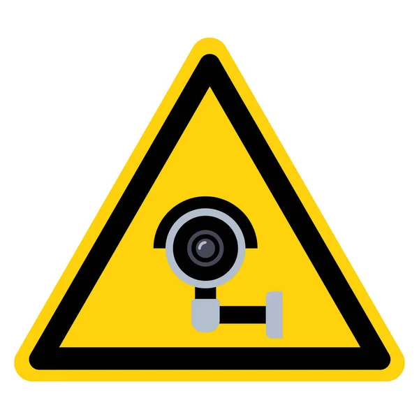 Cctvセキュリティカメラのシンボルサイン ベクトルイラスト 白の背景ラベルに隔離Eps10 — ストックベクタ