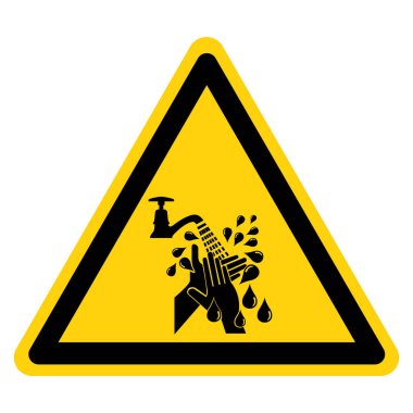 Lütfen Beyaz Arkaplan Etiketinde İzole Edilmiş El Sembolü Tabelasını, Vektör İllüzyonunu Yıka. EPS10 