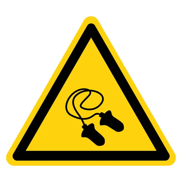 Advertencia Use Tapones Para Los Oídos Signo Símbolo Ilustración Vectorial — Vector de stock