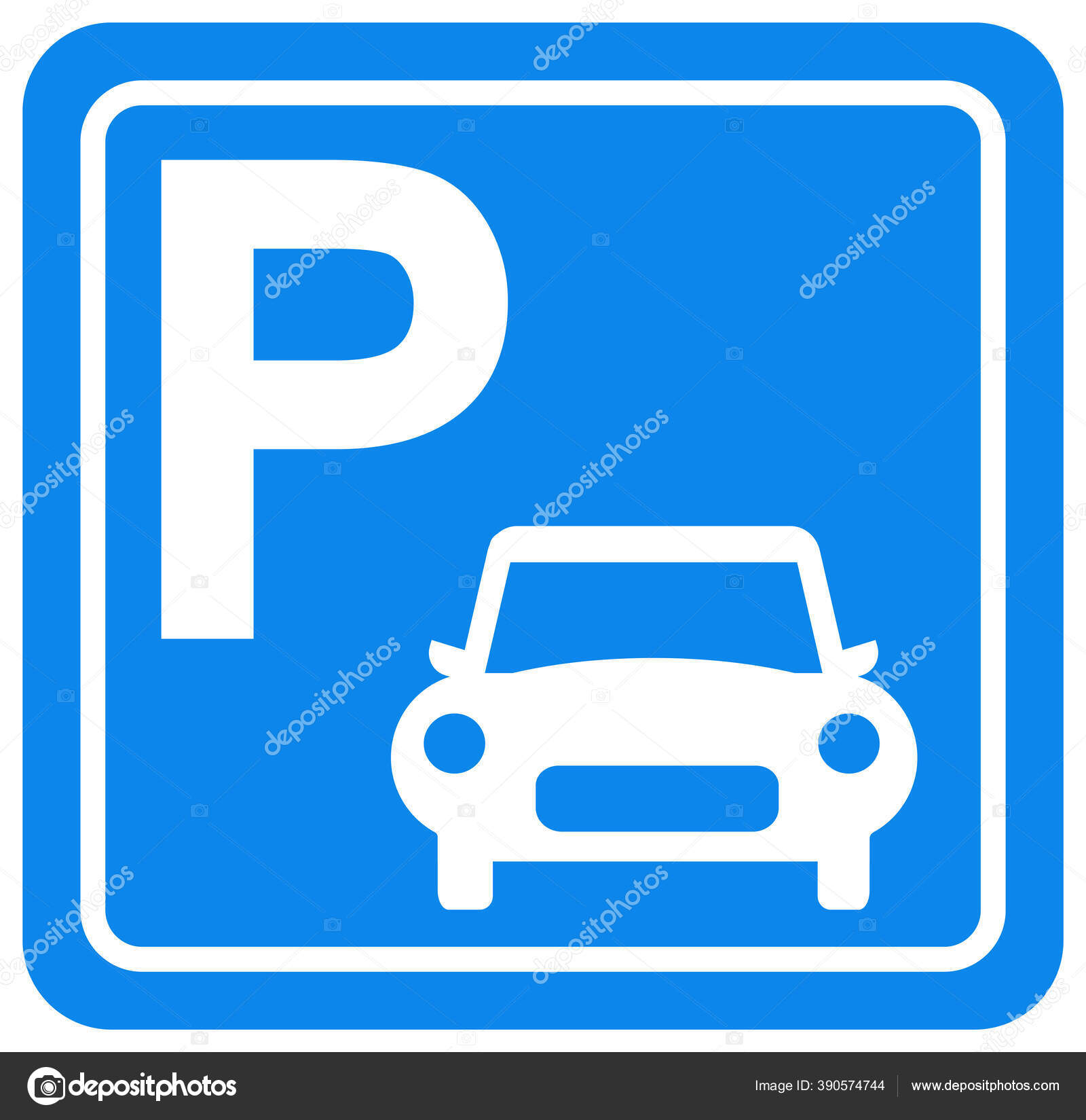 four wheeler parking zone sign