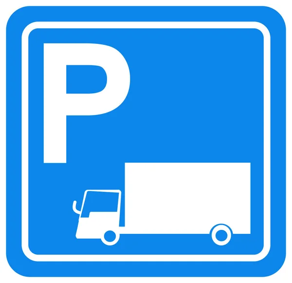 Signe Symbole Stationnement Camion Illustration Vectorielle Isoler Sur Étiquette Fond — Image vectorielle
