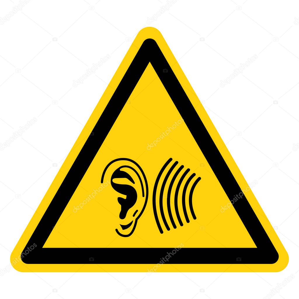 Warning High Noise Area Symbol Sign ,Vector Illustration, Isolate On White Background Label. EPS10 