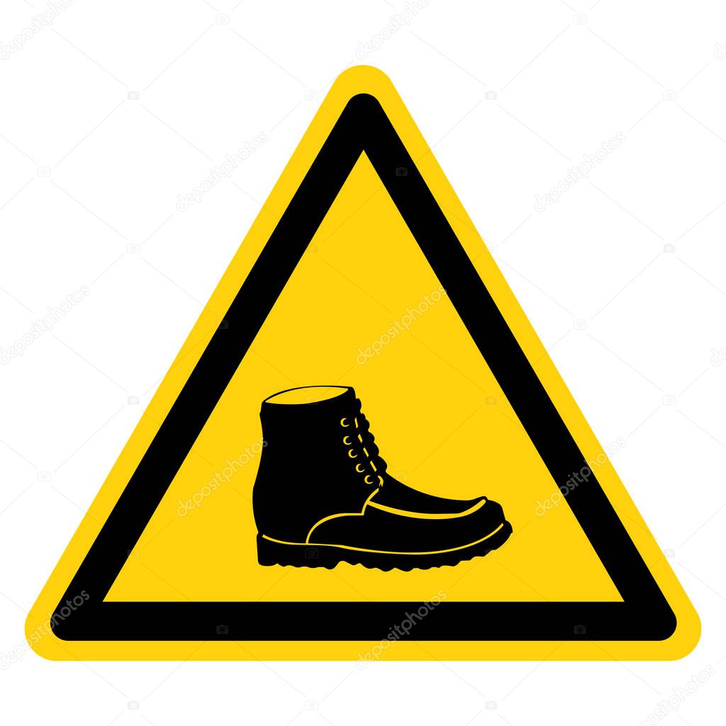 Closed Toe Shoes Required Symbol Sign, Vector Illustration, Isolate On White Background Label .EPS10