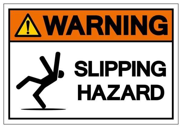2009 Warning Slipping Hazard Symbol Vector Illustration Isolated White Background — 스톡 벡터