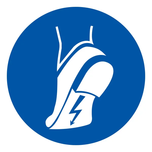 Nosić Antystatyczne Buty Symbol Znak Wektor Ilustracja Izolacja Białym Tle — Wektor stockowy