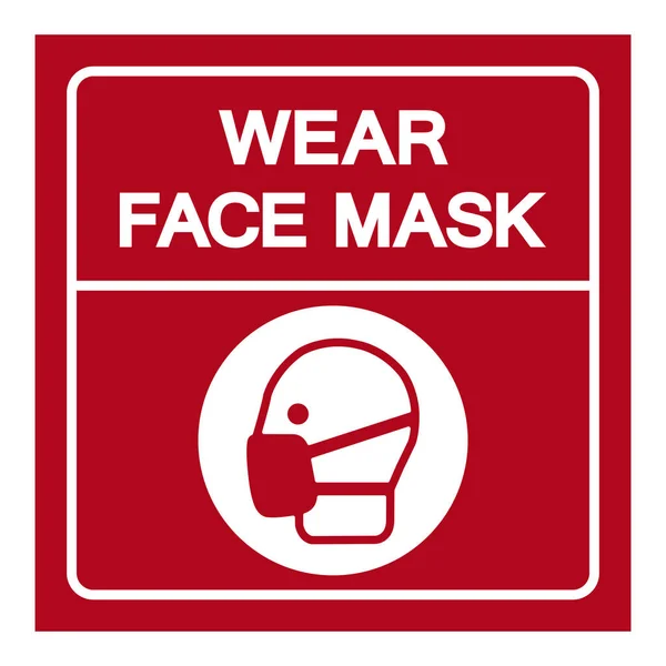 Use Sinal Símbolo Máscara Facial Ilustração Vetor Isolar Etiqueta Fundo —  Vetores de Stock