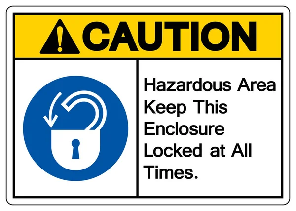 Mise Garde Zone Dangereuse Garder Cette Enceinte Verrouillée Tout Temps — Image vectorielle